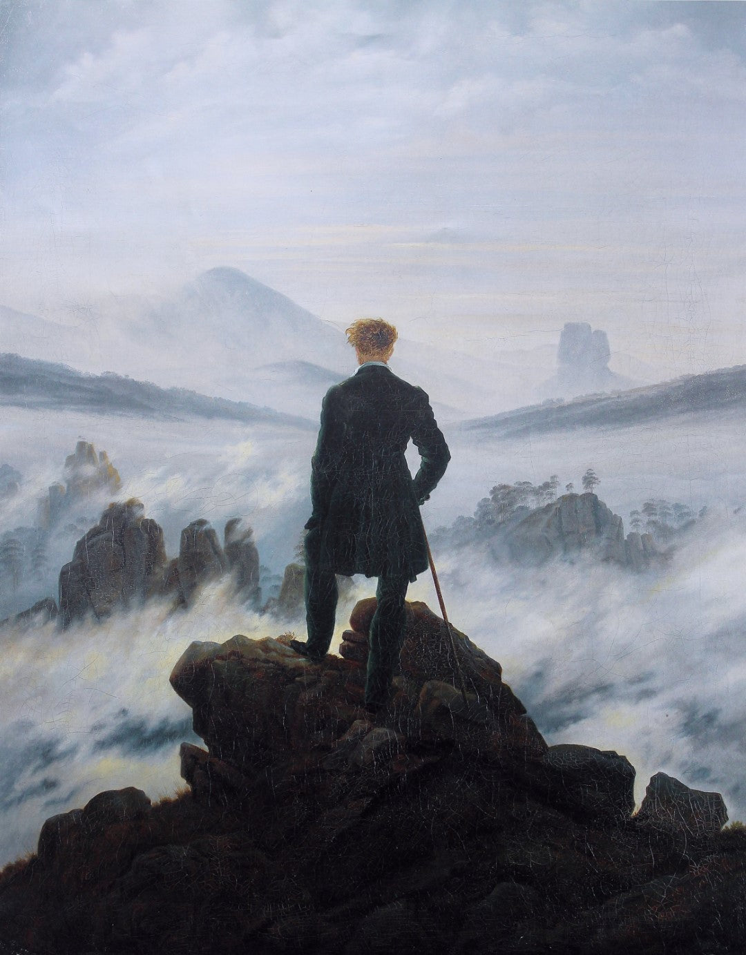 Странник над море от мъгла на Каспар Давид Фридрих