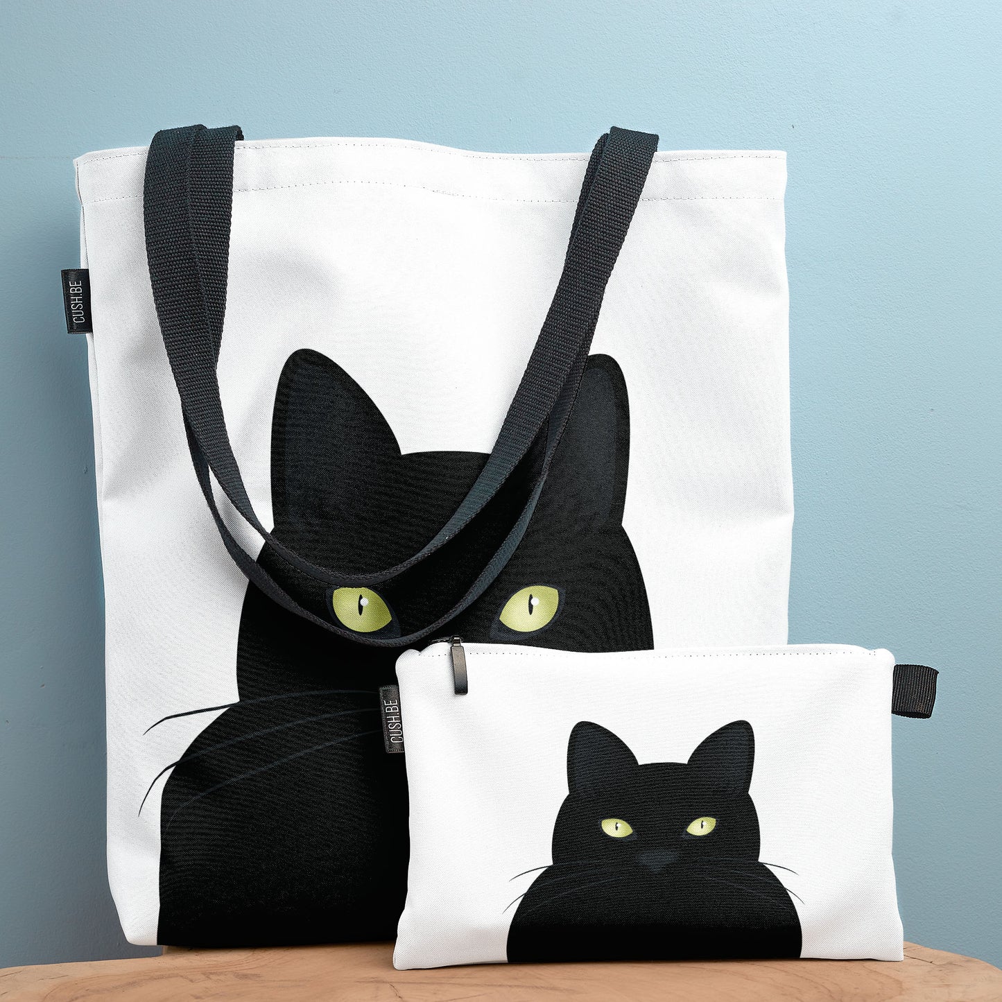 Чанта Черна котка със светнали очи