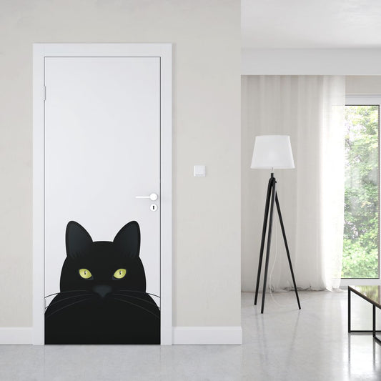Скин за врата Черна котка със светнали очи