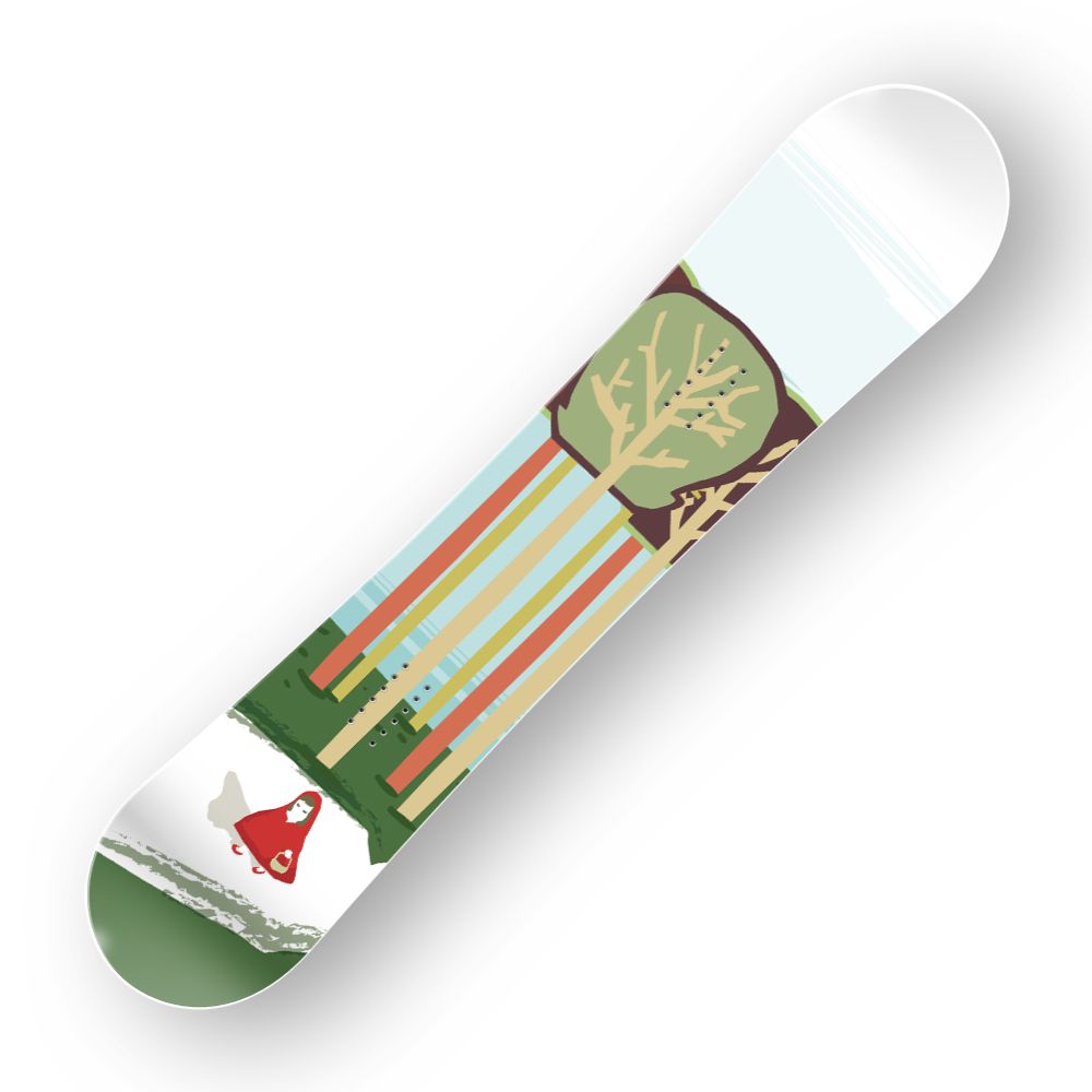 Сноуборд скин Червената шапчица в гората