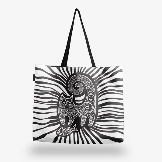 Голяма чанта Животът е по хубав с котка