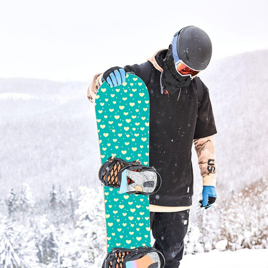 Сноуборд скин Сърца и сняг