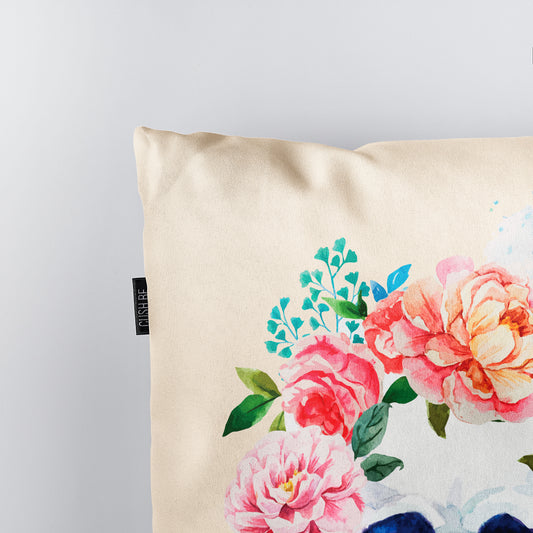 Възглавница Череп с цветя