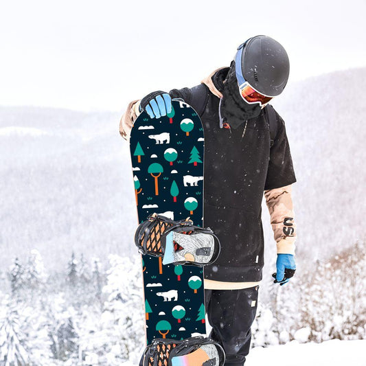 Сноуборд скин Бели мечки и дървета
