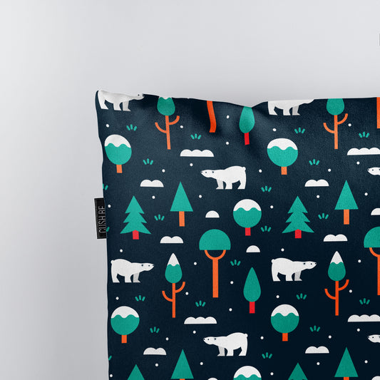 Възглавница Бели мечки и дървета