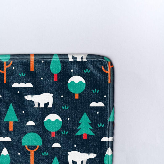 Плажна кърпа Бели мечки и дървета