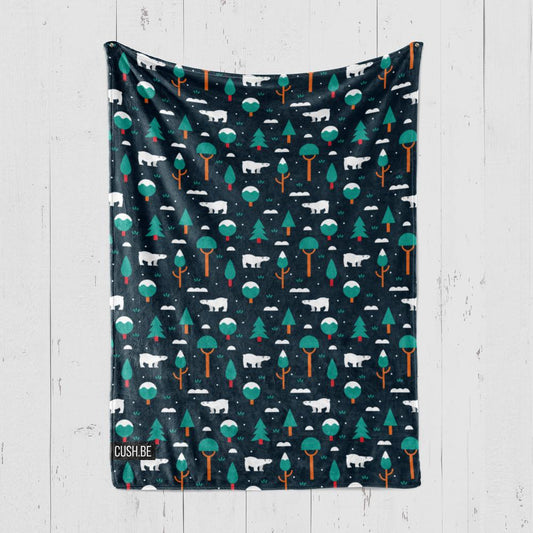Одеяло Бели мечки и дървета
