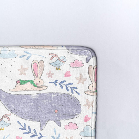 Плажна кърпа Птица кацнала на кит