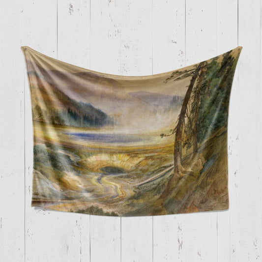 Одеяло Гейзерът Екселсиор в Йелоустоун на Томас Моран