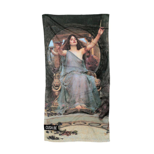 Плажна кърпа Цирцея предлага купата на Одисей на Джон Уотърхауз