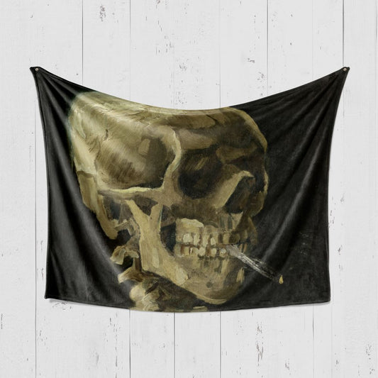 Одеяло Череп с горяща цигара на Винсент ван Гог