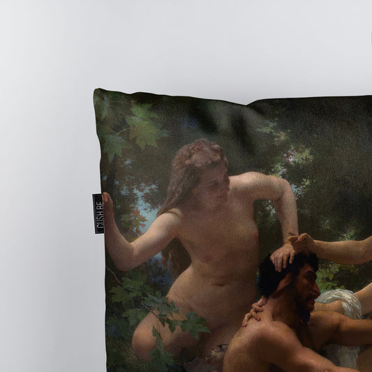Възглавница Нимфи и сатир на Уилиям-Адолф Бугеро
