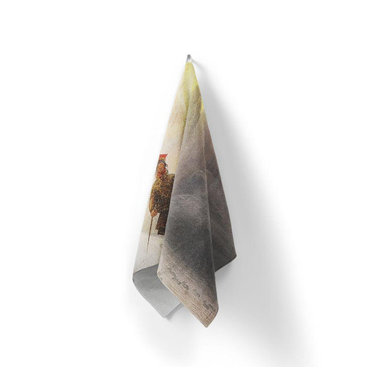 Домашна кърпа Саами на ски в северно сияние на Франц Дидрик Бо