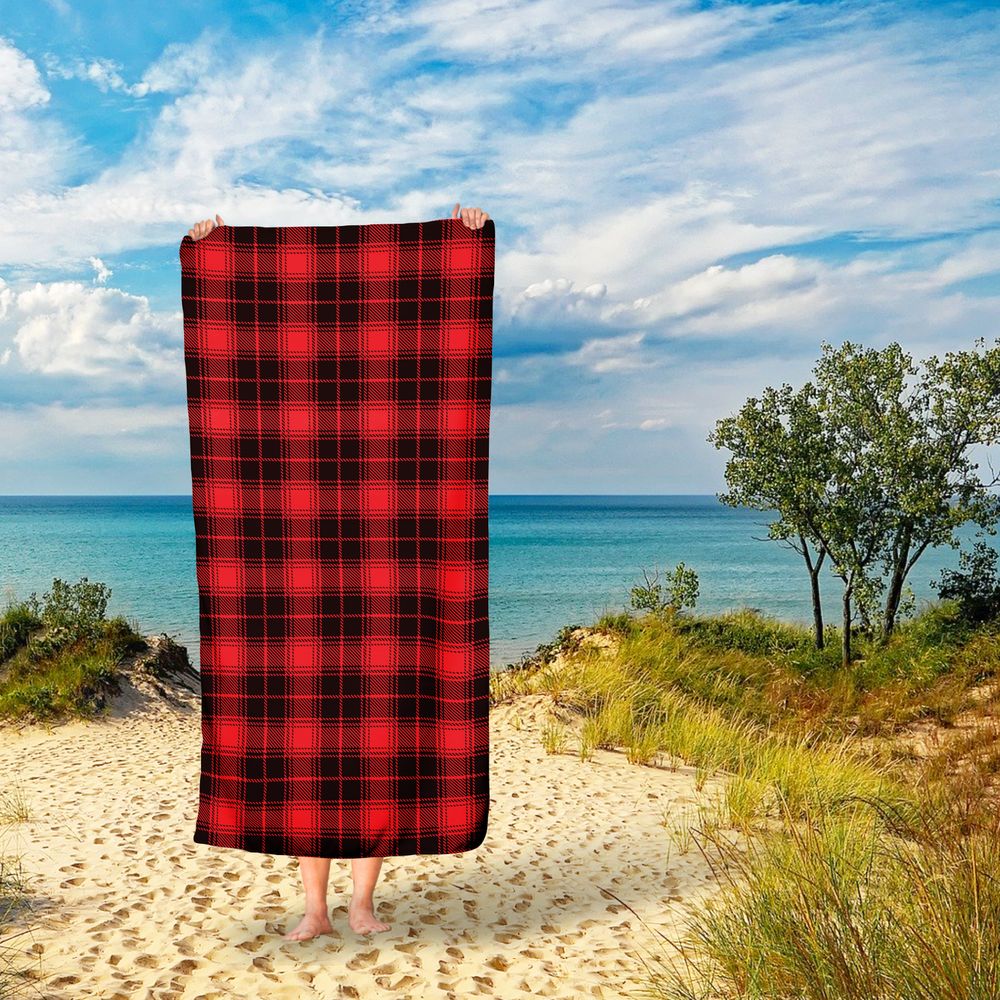 Плажна кърпа Строг тартан