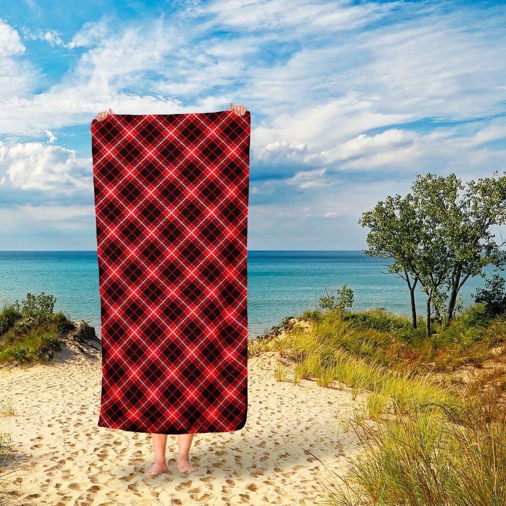 Плажна кърпа Гъст тартан