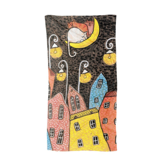 Плажна кърпа The moon was purring