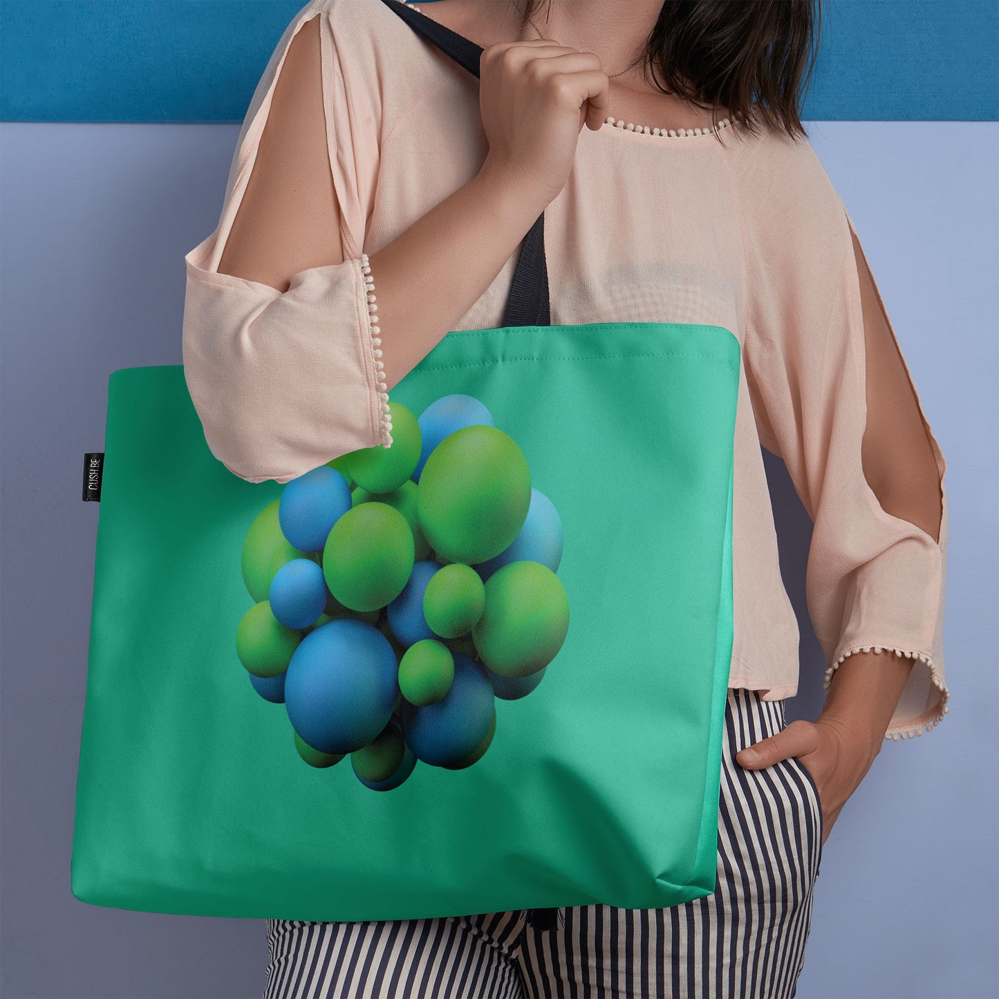 Голяма чанта 3D топки Зелени