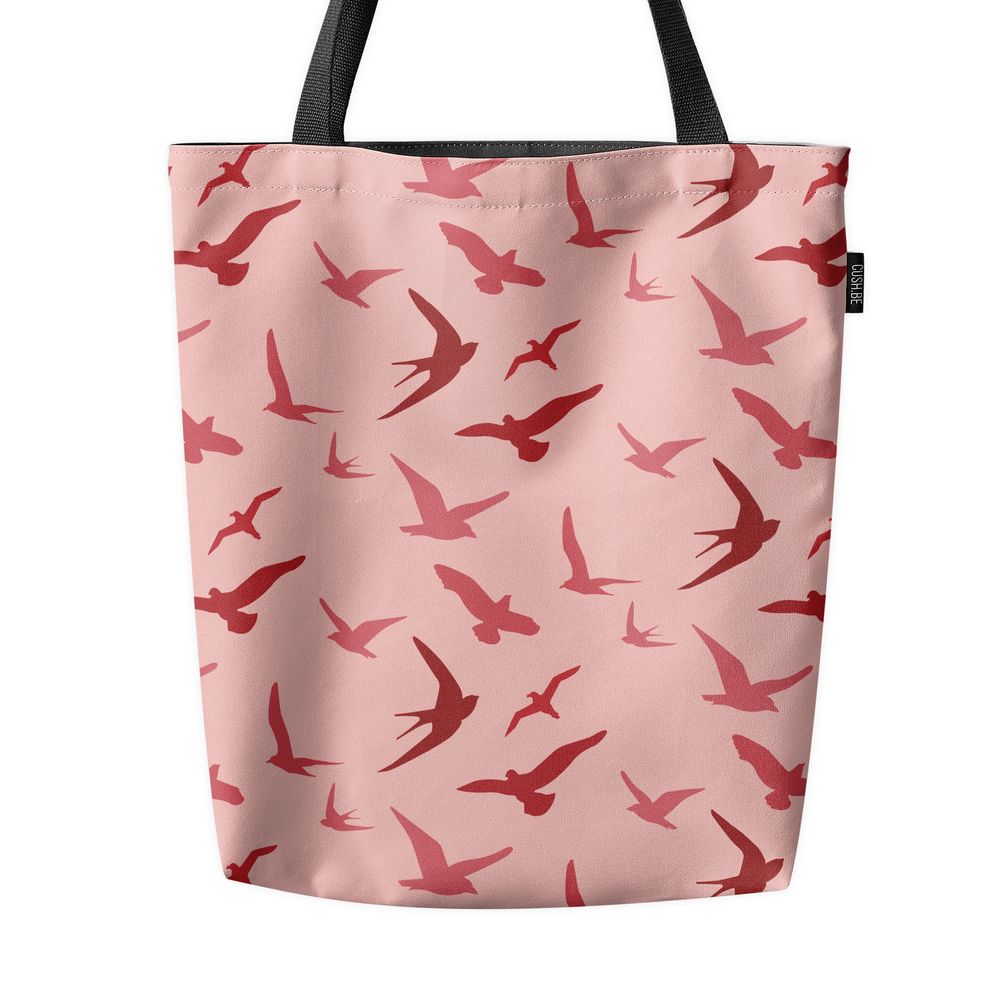 Чанта Летящи птици в розовото небе