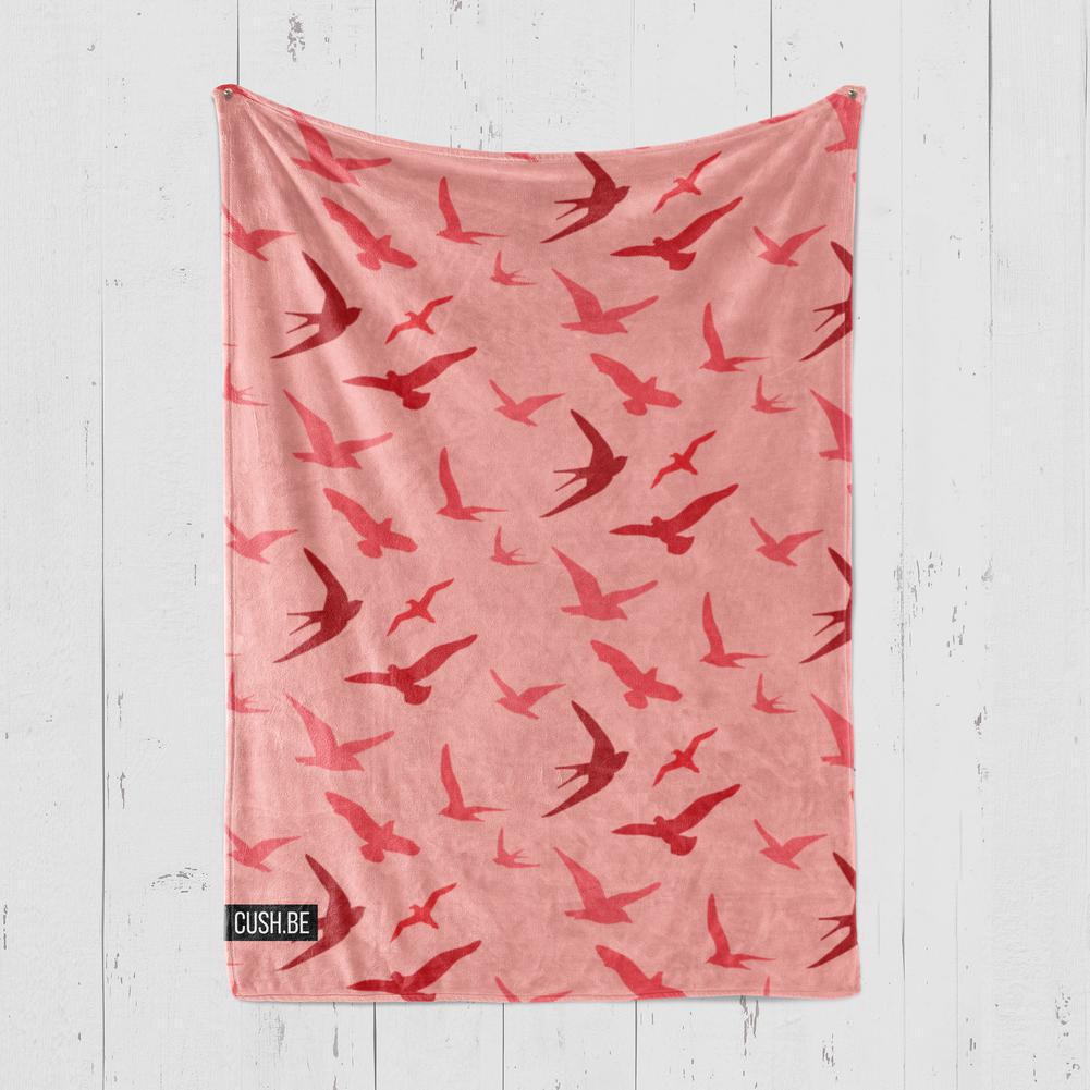 Одеяло Летящи птици в розовото небе