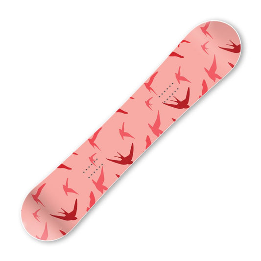 Сноуборд скин Летящи птици в розовото небе