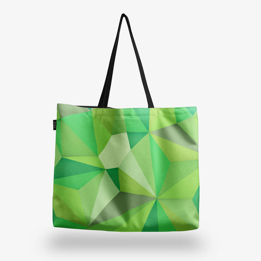 Голяма чанта Зелени триъгълници