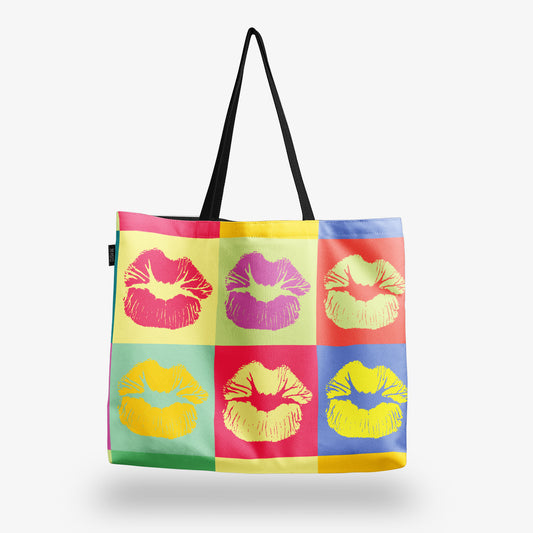 Голяма чанта Поп Арт целувка