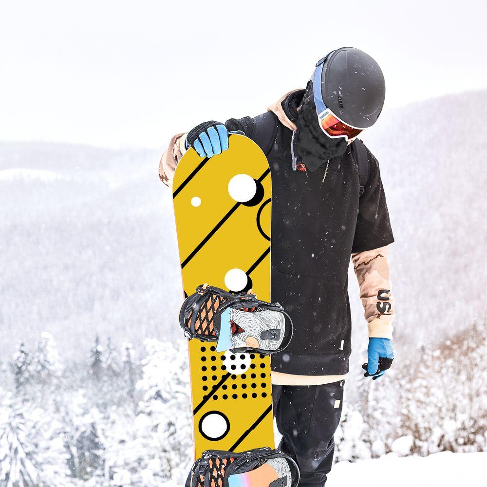 Сноуборд скин Жълт силиций