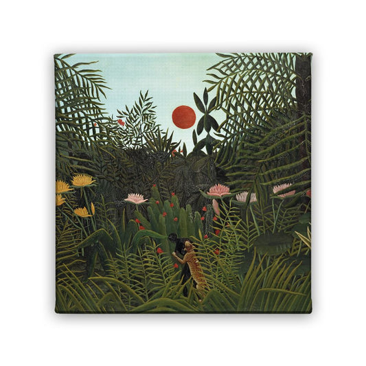 Картина Джунгла със залязващо слънце на Анри Русо