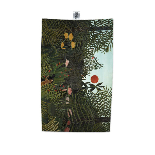 Домашна кърпа Джунгла със залязващо слънце на Анри Русо