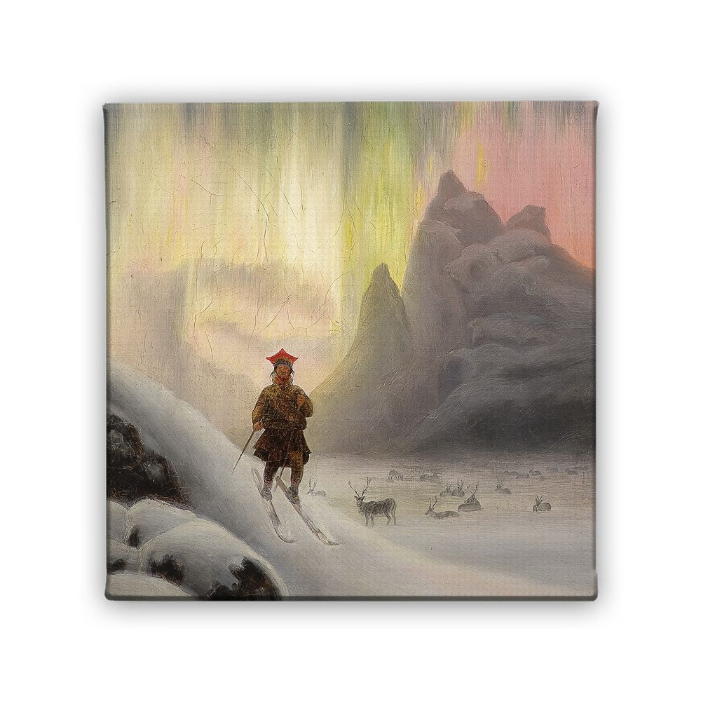 Картина Саами на ски в северно сияние на Франц Дидрик Бо