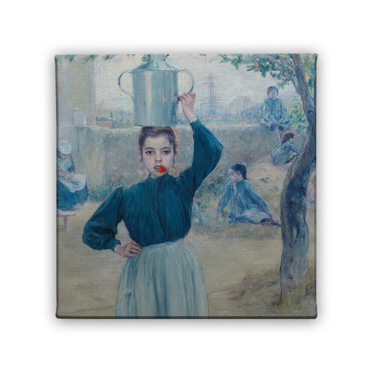 Картина Селско момиченце с карамфил на Адолфо Гиард