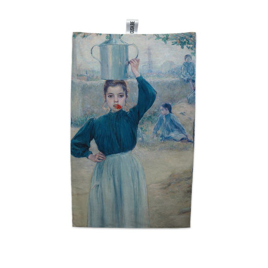 Домашна кърпа Селско момиченце с карамфил на Адолфо Гиард