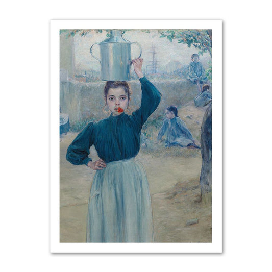 Плакат Селско момиченце с карамфил на Адолфо Гиард